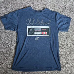 Original Nintendo Licensed Size Large Blue "Old School" Controller Short Sleeve